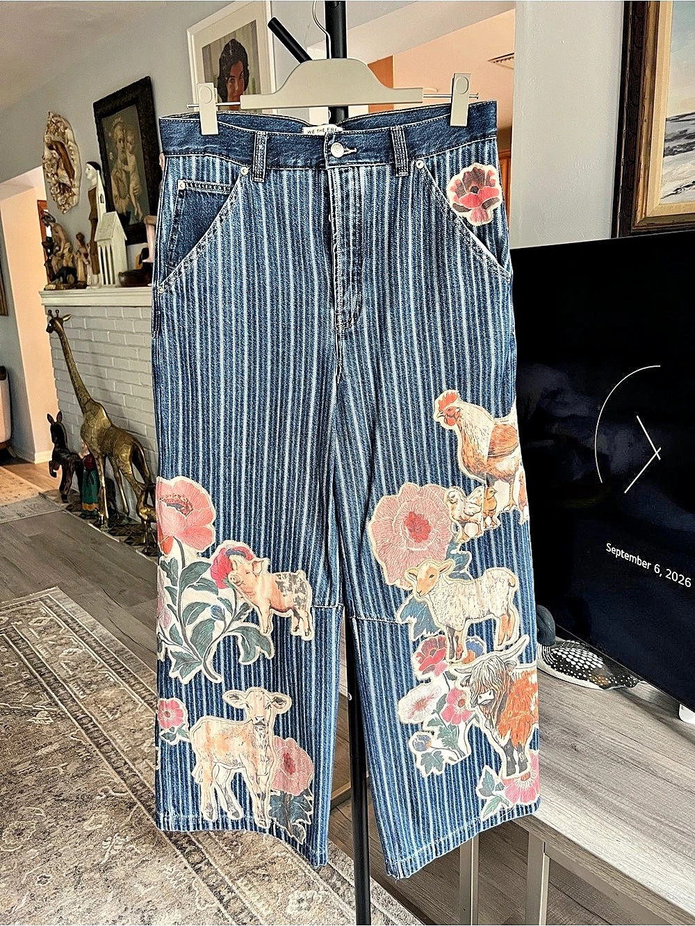 Free People We The Free Farm to Peach Jeans with flaw